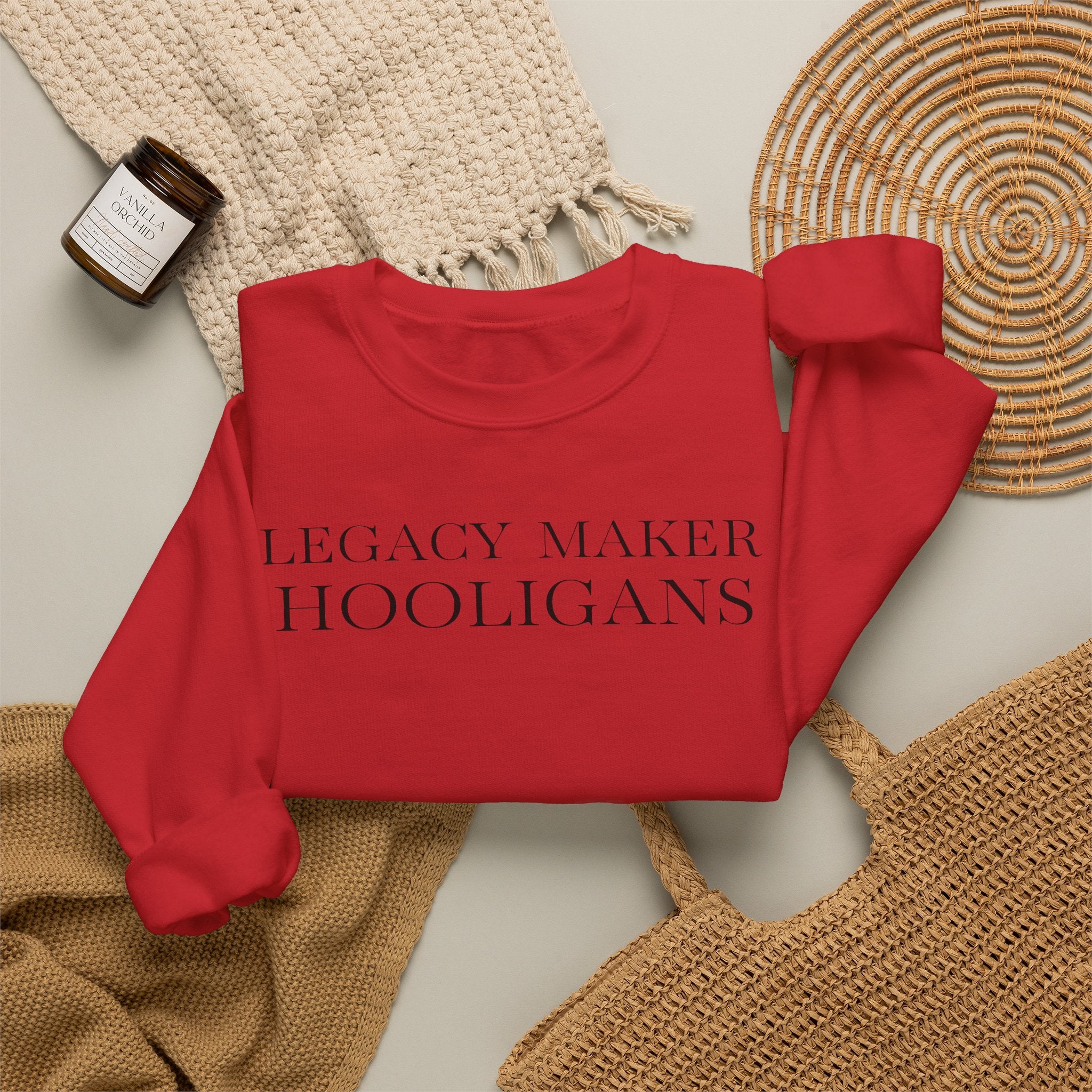Monogram Script Crewneck Sweatshirt — 'LMH' Elegant Minimalist Pullover