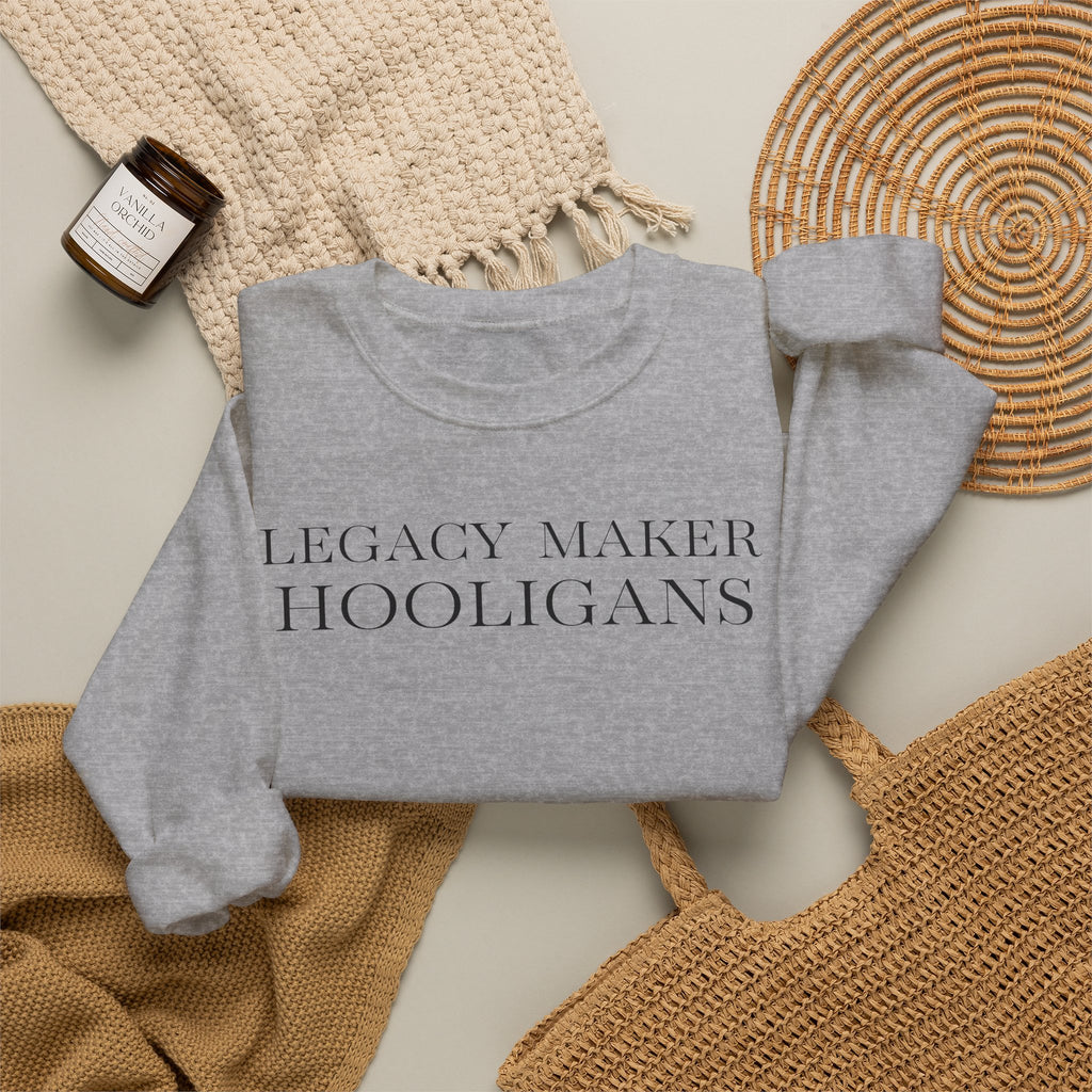 Monogram Script Crewneck Sweatshirt — 'LMH' Elegant Minimalist Pullover