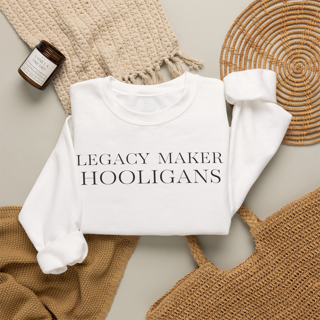 Monogram Script Crewneck Sweatshirt — 'LMH' Elegant Minimalist Pullover