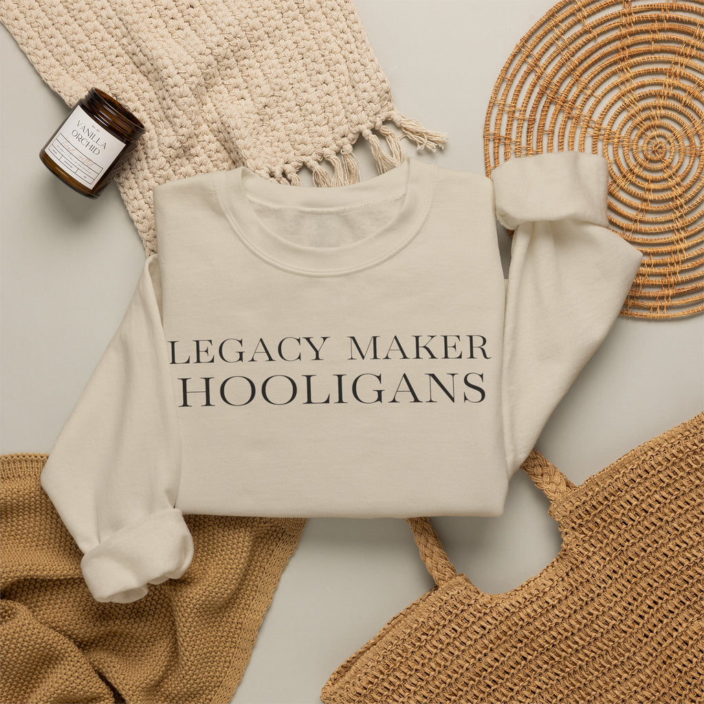 Monogram Script Crewneck Sweatshirt — 'LMH' Elegant Minimalist Pullover