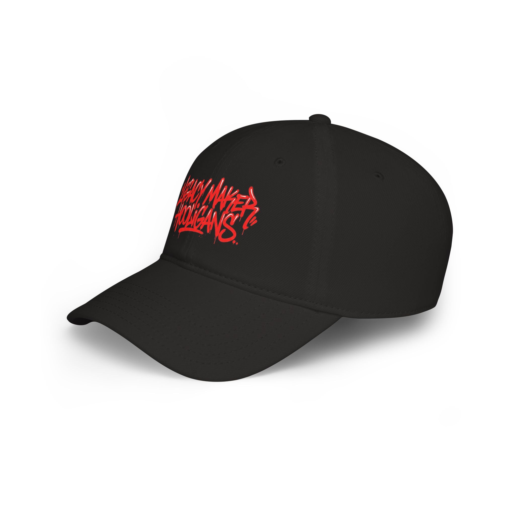 Low Profile Baseball Cap — "Legacy Maker Hooligans" Red Graffiti Hat